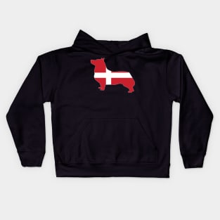 Swedish Vallhund Denmark Flag Filled Kids Hoodie